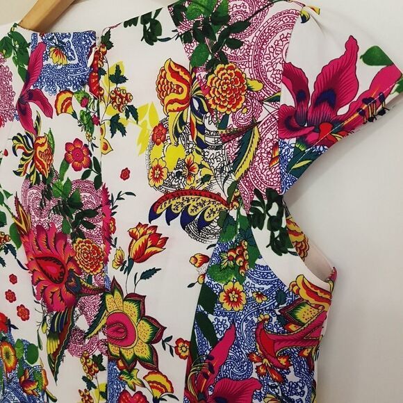 🌸HOST PICK🌸 JESSICA Fitted Cap Sleeve Floral Dress Size 8 Petite  NEW - Picture 9 of 13